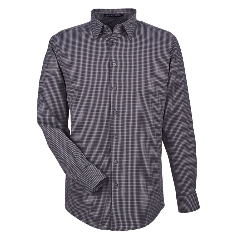 Devon & Jones CrownLux Performance™ Men's Tonal Mini Check Shirt