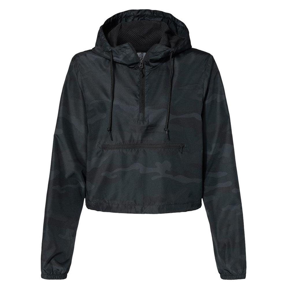 Women's Lightweight Quarter-Zip Pullover Crop Windbreaker