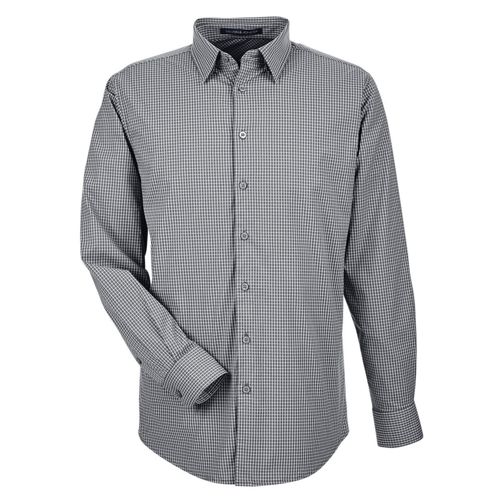 Devon & Jones CrownLux Performance™ Men's Tonal Mini Check Shirt