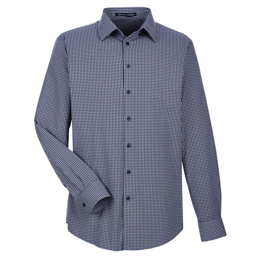 Devon & Jones CrownLux Performance™ Men's Tonal Mini Check Shirt